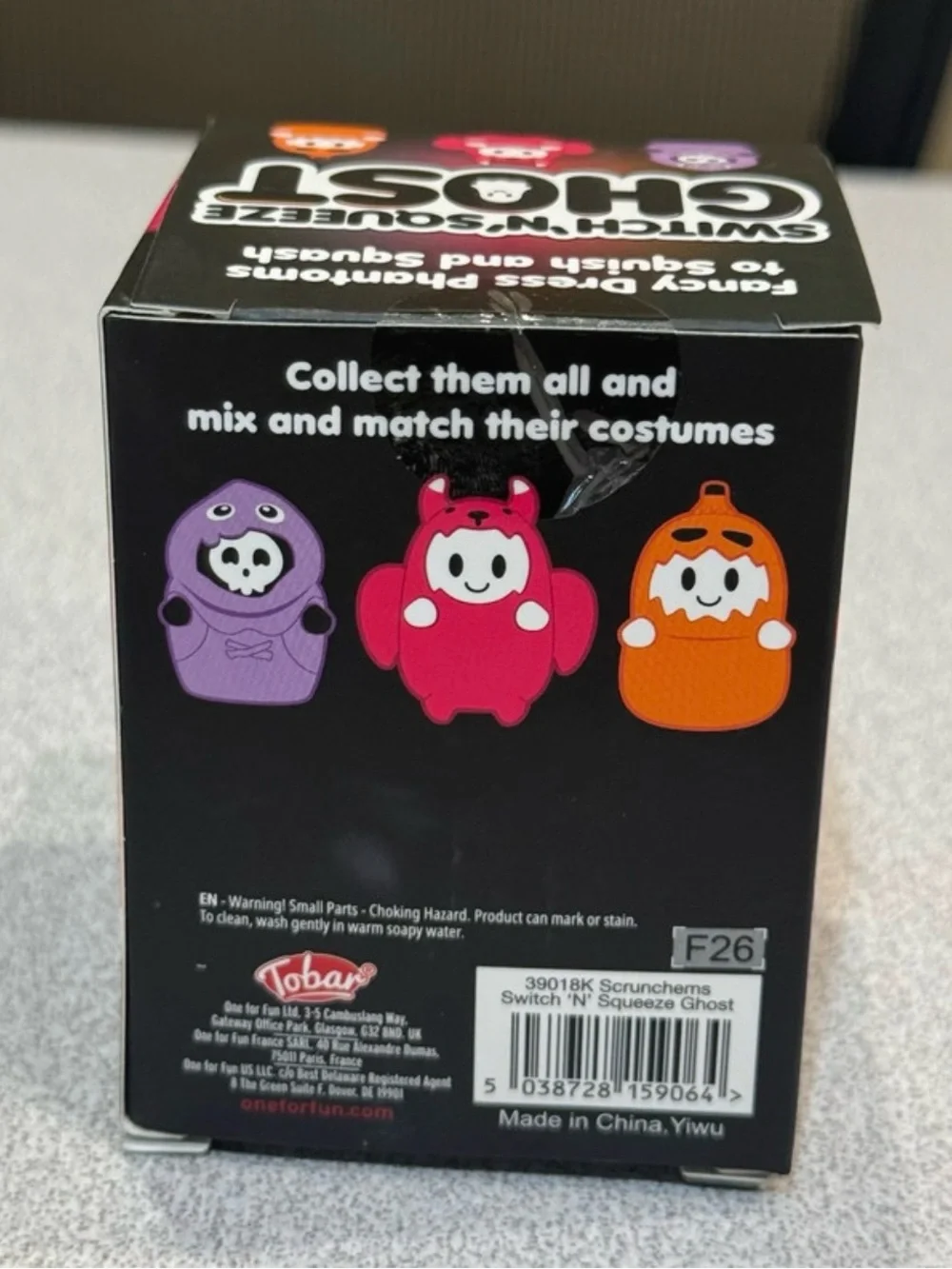 Scrunchems Switch 'N' Squeeze Ghost Squishy Fidget Sensory Toy Black Purple Hood